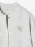 Sweat style teddy fille en molleton gris chiné+marine - vertbaudet enfant 