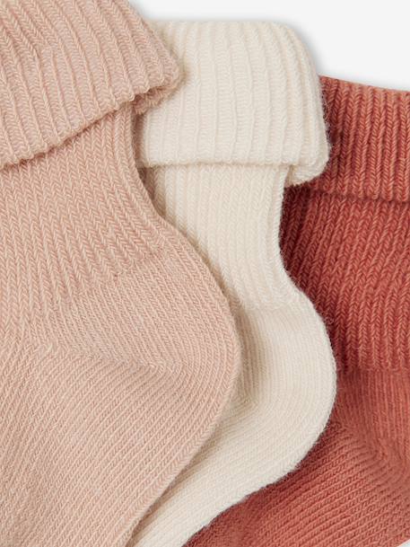 Pack of 3 pairs of plain baby socks beige - vertbaudet enfant 