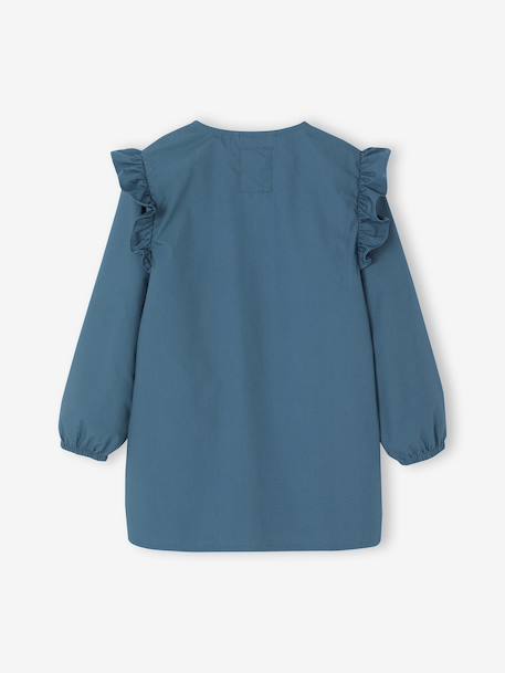 MARGOT plain girl's smock blush+emerald green - vertbaudet enfant 