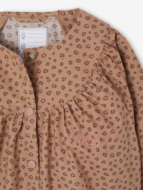 Girl's leopard print smock beige - vertbaudet enfant 
