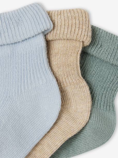 Lot de 3 paires de chaussettes bébé unies gris chiné - vertbaudet enfant 