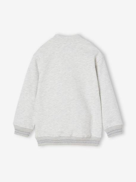 Sweat style teddy fille en molleton gris chiné+marine - vertbaudet enfant 
