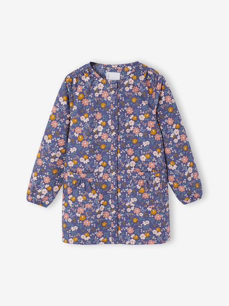 Customisable Flowers girl's smock navy blue - vertbaudet enfant 
