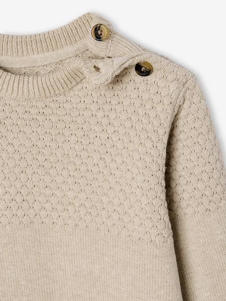 Fancy Knit Jumper for Boys marl white - vertbaudet enfant 