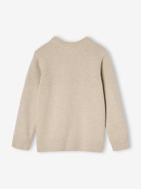 Pull garçon maille fantaisie blanc chiné - vertbaudet enfant 