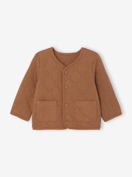Cardigan matelassé bébé pressionné caramel - vertbaudet enfant 