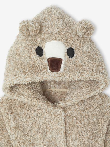 Hooded Bear Bathrobe for Boys ecru - vertbaudet enfant 