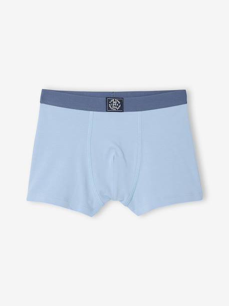 Pack of 5 Plain Boxers for Boys blue - vertbaudet enfant 