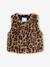 Gilet sans manches fille fausse fourrure BLANC CLAIR UNI+marron imprimé - vertbaudet enfant 