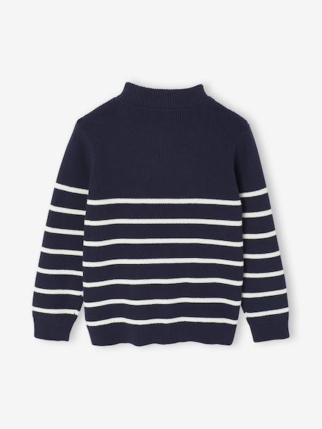 Pull garçon camionneur rayé manches longues marine - vertbaudet enfant 