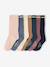 Lot de 7 paires de mi-chaussettes fille lurex bleu+framboise+rose poudré - vertbaudet enfant 