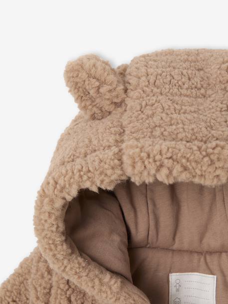 Pramsuit in Faux Fur with Ears beige - vertbaudet enfant 