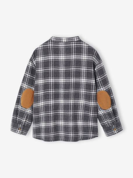 Boy's long-sleeved flannel shirt chequered grey - vertbaudet enfant 