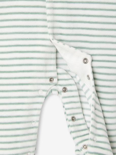 Velour Sleepsuit for Newborns ecru - vertbaudet enfant 