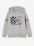 Hooded Sweatshirt with Print on the Front for Boys marl grey - vertbaudet enfant 