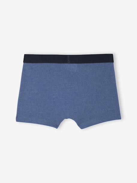 Pack of 5 Plain Boxers for Boys blue - vertbaudet enfant 