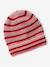 Girl's striped set: beanie + snood + mittens/gloves blush - vertbaudet enfant 