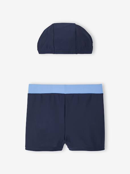 Boxers + beanie swimsuit set for boys ink blue - vertbaudet enfant 