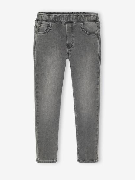 Pack of 2 Slim Leg Jeans with Elasticated, Adjustable Waist denim grey+double stone+stone - vertbaudet enfant 