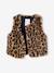 Gilet sans manches fille fausse fourrure BLANC CLAIR UNI+marron imprimé - vertbaudet enfant 