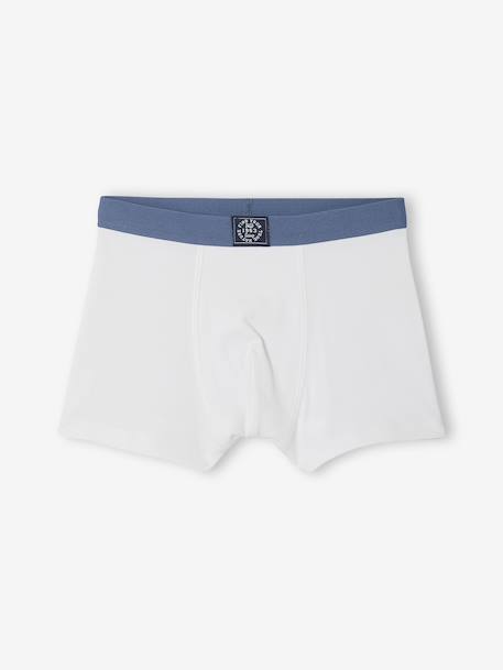 Pack of 5 Plain Boxers for Boys blue - vertbaudet enfant 