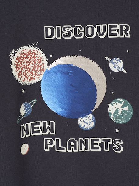 Sequinned 'Planets' Sweatshirt for Boys anthracite - vertbaudet enfant 