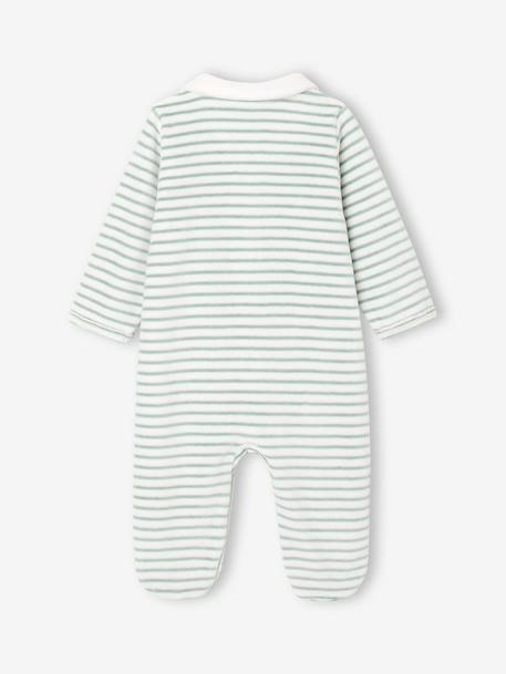 Velour Sleepsuit for Newborns ecru - vertbaudet enfant 