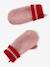 Girl's striped set: beanie + snood + mittens/gloves blush - vertbaudet enfant 
