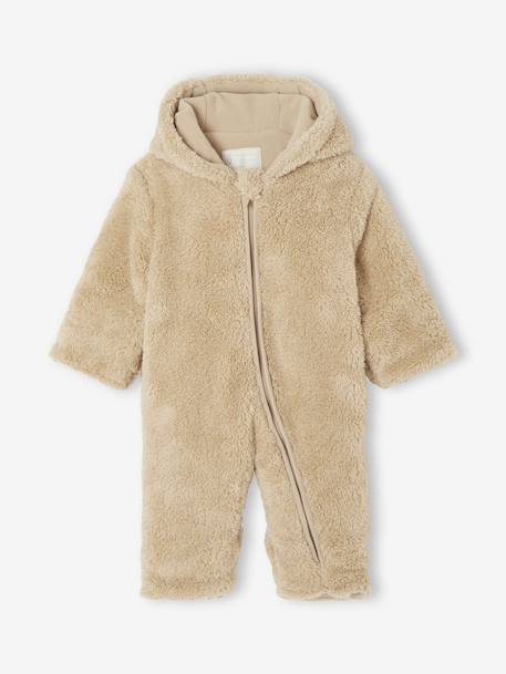 Pramsuit in Microfleece sandy beige - vertbaudet enfant 