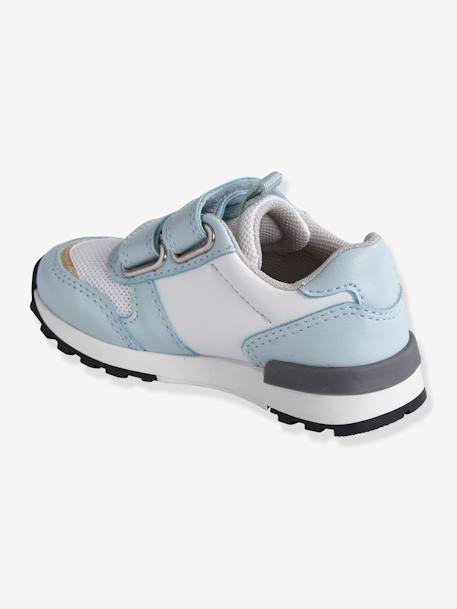 Touch-Fastening Trainers for Baby Girls, Runner-Style BLUE LIGHT SOLID WITH DESIGN - vertbaudet enfant 