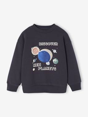 Sweat Planètes Sequins Garçon - vertbaudet enfant Garçon-Sweat Planètes Sequins Garçon