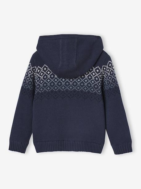 Hooded Sherpa-Lined Cardigan for Boys navy blue - vertbaudet enfant 