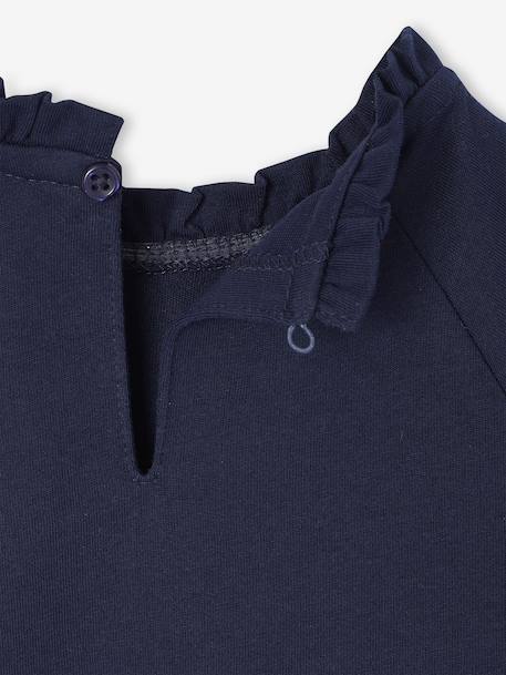 Top with Detail in Broderie Anglaise, for Girls ecru+GREEN DARK SOLID+mauve+navy blue+pale blue - vertbaudet enfant 