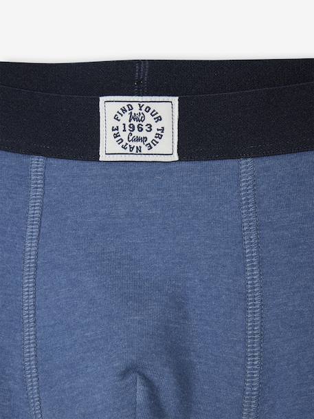 Pack of 5 Plain Boxers for Boys blue - vertbaudet enfant 