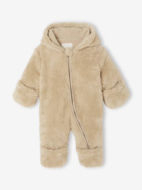 Pramsuit in Microfleece sandy beige - vertbaudet enfant 