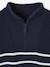 Striped Long-Sleeved Trucker Jumper for Boys navy blue - vertbaudet enfant 