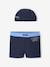 Boxers + beanie swimsuit set for boys ink blue - vertbaudet enfant 