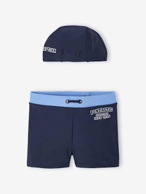 -Ensemble de bain boxer + bonnet garçon