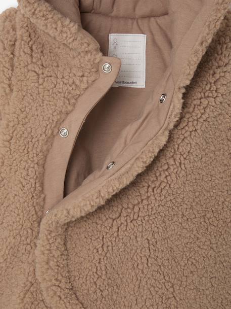Pramsuit in Faux Fur with Ears beige - vertbaudet enfant 