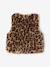 Gilet sans manches fille fausse fourrure BLANC CLAIR UNI+marron imprimé - vertbaudet enfant 