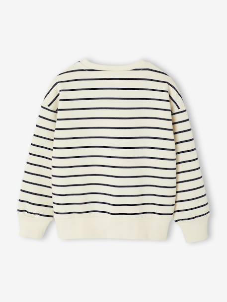 Printed Dog Sweatshirt for Boys striped white+tomato red - vertbaudet enfant 