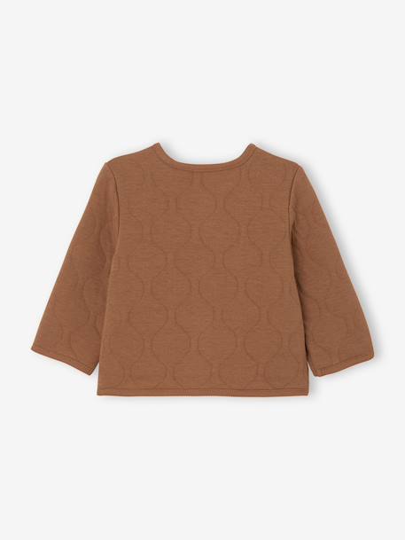 Quilted cardigan for babies with press studs caramel - vertbaudet enfant 