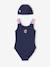 Swimsuit Set Comprising One-Piece Swimsuit + Beanie for Girls indigo - vertbaudet enfant 