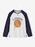 Tee-shirt manches longues contrastées garçon blanc chiné - vertbaudet enfant 