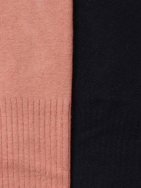 Pack of 2 Pairs of Rib Knit Tights for Girls night blue - vertbaudet enfant 