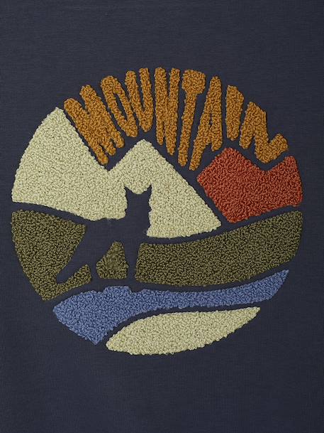 Sweatshirt with Bouclé Design for Boys navy blue - vertbaudet enfant 