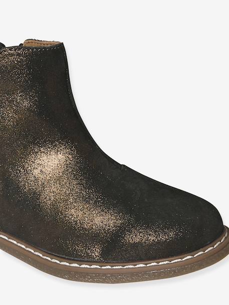 Leather Boots with a Bow for Girls 6399+printed black - vertbaudet enfant 