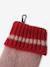 Girl's striped set: beanie + snood + mittens/gloves blush - vertbaudet enfant 