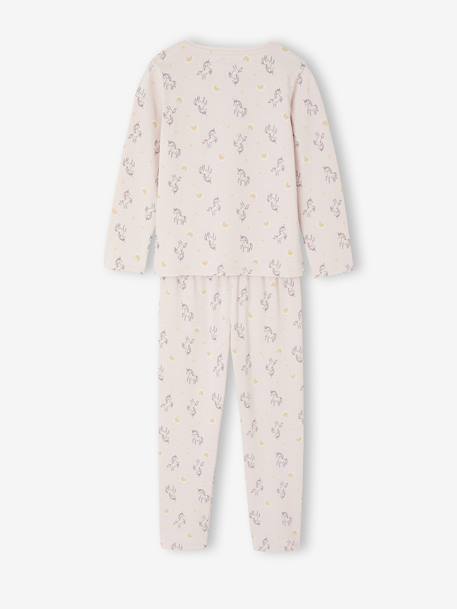 Pack of 3 Unicorn Pyjamas for Girls ecru - vertbaudet enfant 
