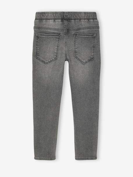 Pack of 2 Slim Leg Jeans with Elasticated, Adjustable Waist denim grey+double stone+stone - vertbaudet enfant 